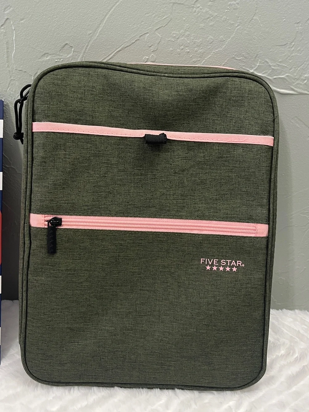 Five Star Olive Green Zipper 3 Ring Binder